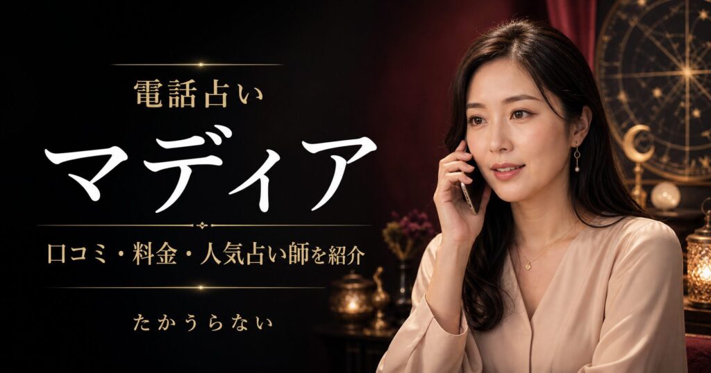 電話占いマディアの口コミ・料金・人気占い師を紹介する記事のアイキャッチ