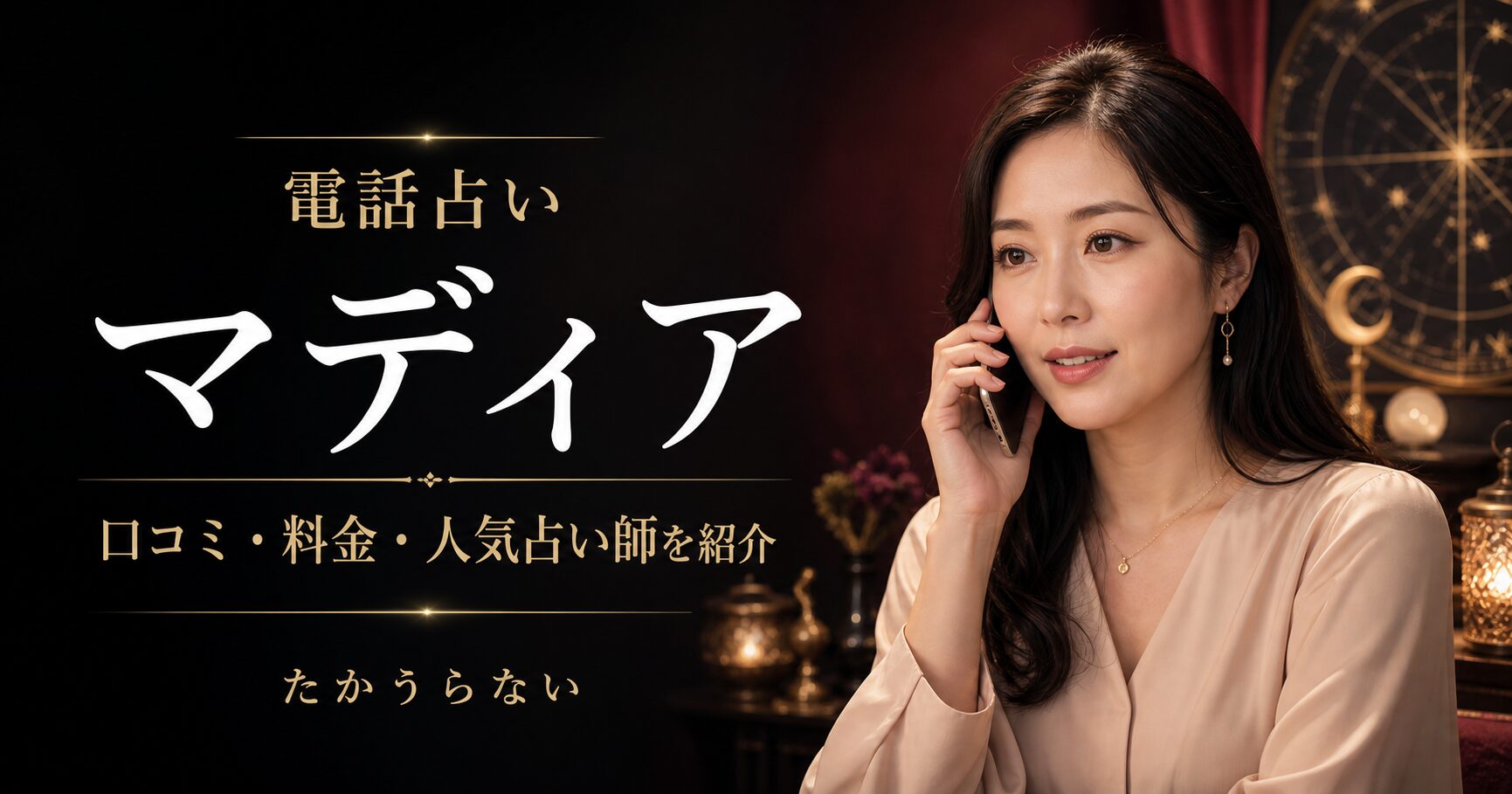 電話占いマディアの口コミ・料金・人気占い師を紹介する記事のアイキャッチ
